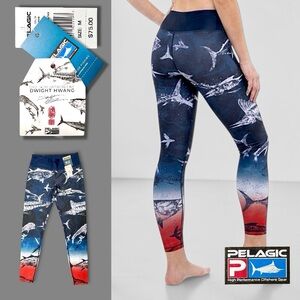 Pelagic Women’s Graphics Maui Gyotaku Fade UPF 50+ Athletic Leggings Sz M